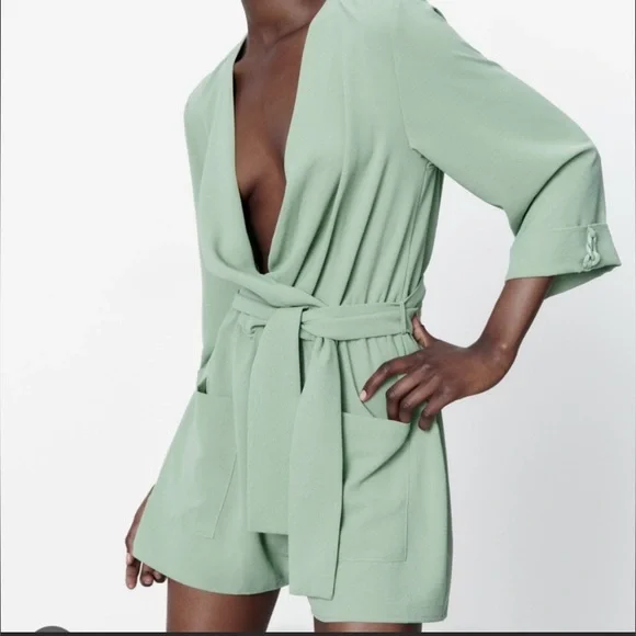 zara green jumpsuit dress Zara | Pants & Jumpsuits | Zara Green Jumpsuit Size Xs
